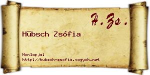 Hübsch Zsófia névjegykártya